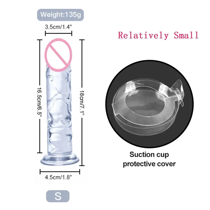 Transparent Big Dick 6 Sizes Realistic Jelly Dildo Soft Vaginal Masturbators Women Gay Penis Anal Sex Toys Suction Cup — image 11