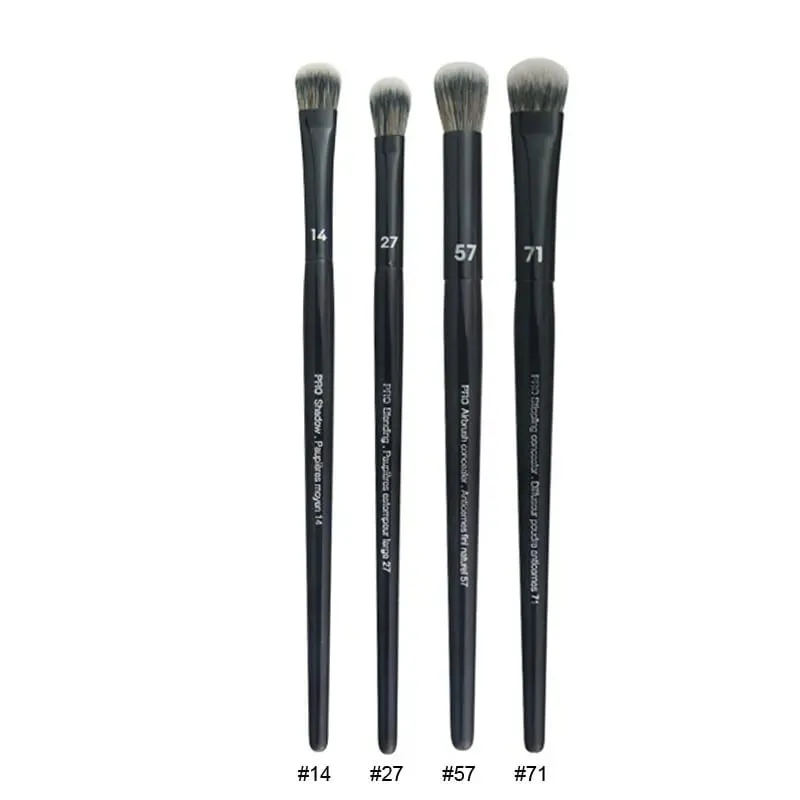 4pcs/set Pro Black Eye Shadow Makeup Brushes Lip Brow Precision Concealer Blending Synthetic hair Smudge Highlight Make Up Brush — image 3