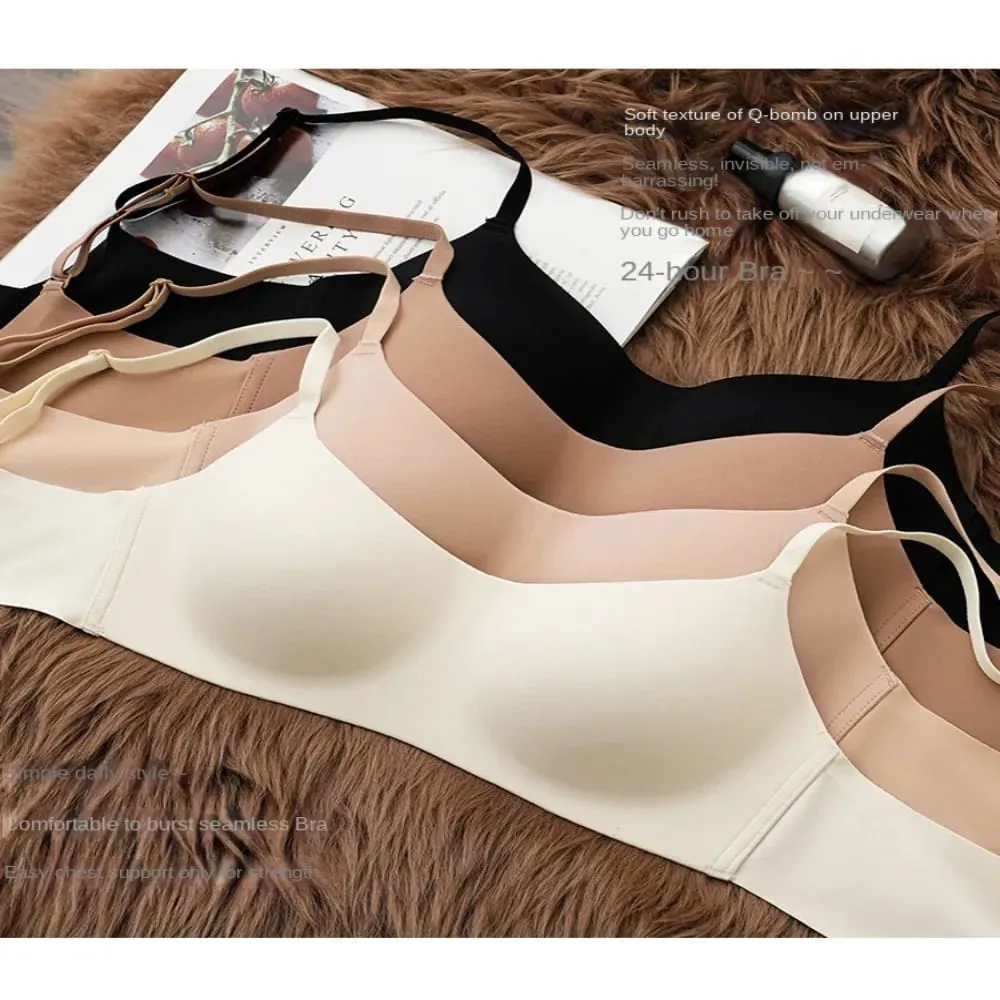 Reggiseno senza fili confortevole e morbido, tessuto traspirante, coppa sottile, reggiseno push-up, elastico senza fili, reggiseno senza cuciture, bellezza