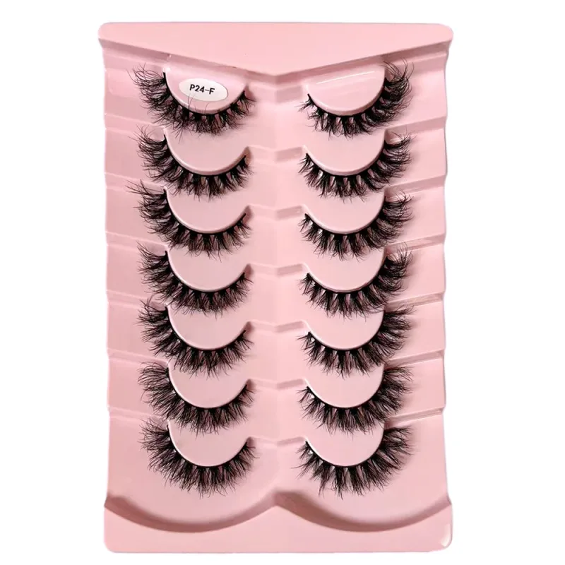 7 Pairs False Eyelashes Wispy Lashes Natural Look Fake Eyelashes Faux Mink Fluffy Strip False Lashes Pack — image 8