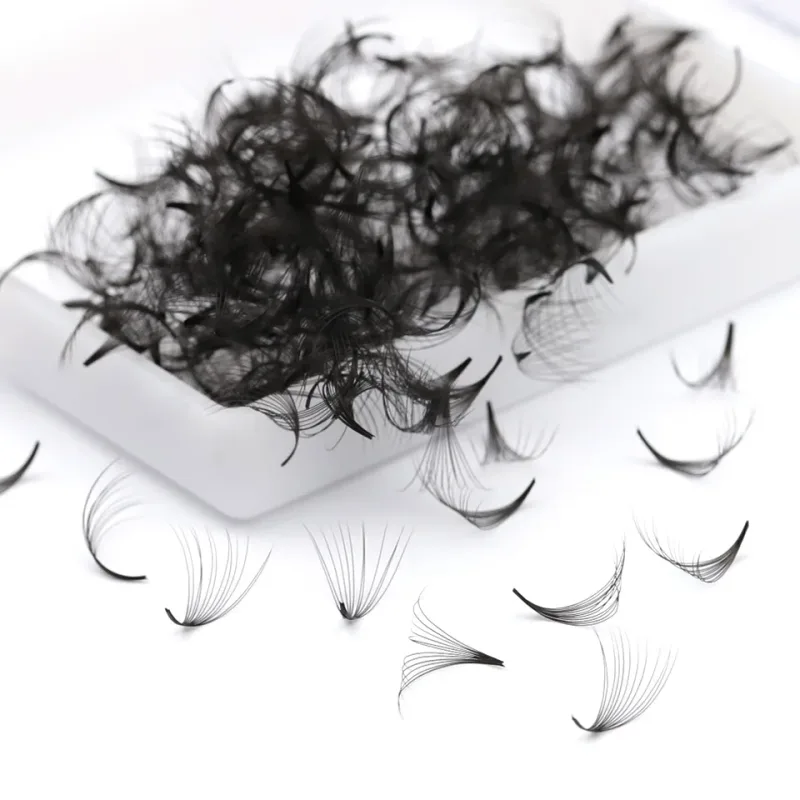 Rujade Sharp Narrow Stem Loose Fans Pre Made Russian Volume Lashes Thin Promade Volume Fans Pointy Base Eyelash Extensions Cilio
