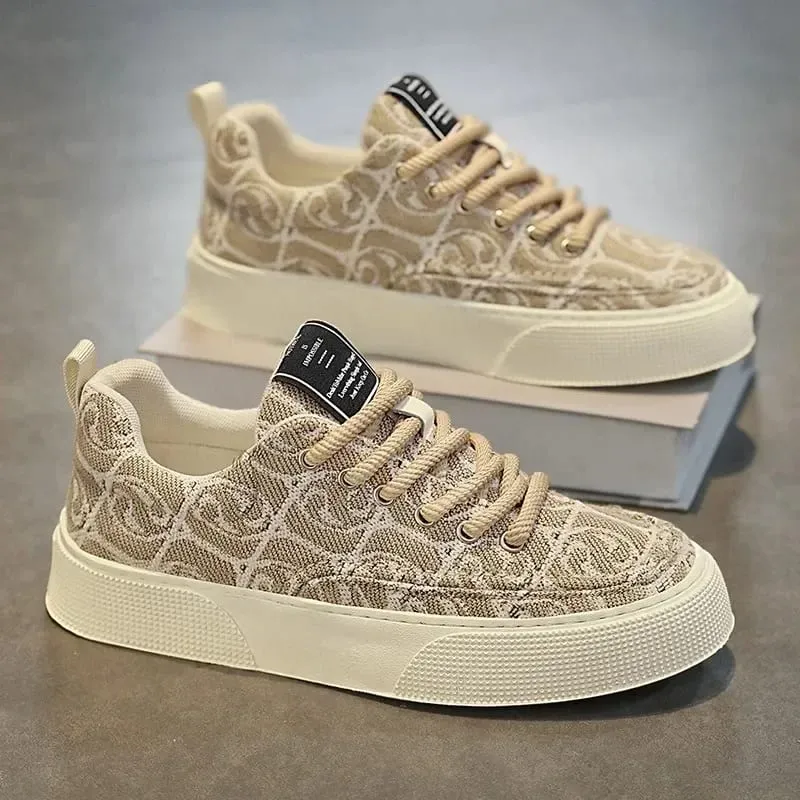 2026 Canvas Sneakers Men Fashion Spring Autumn Casual Men's Platform Lace Up Flats Shoes Non-slip Wear-resistant Sports Shoes — image 2