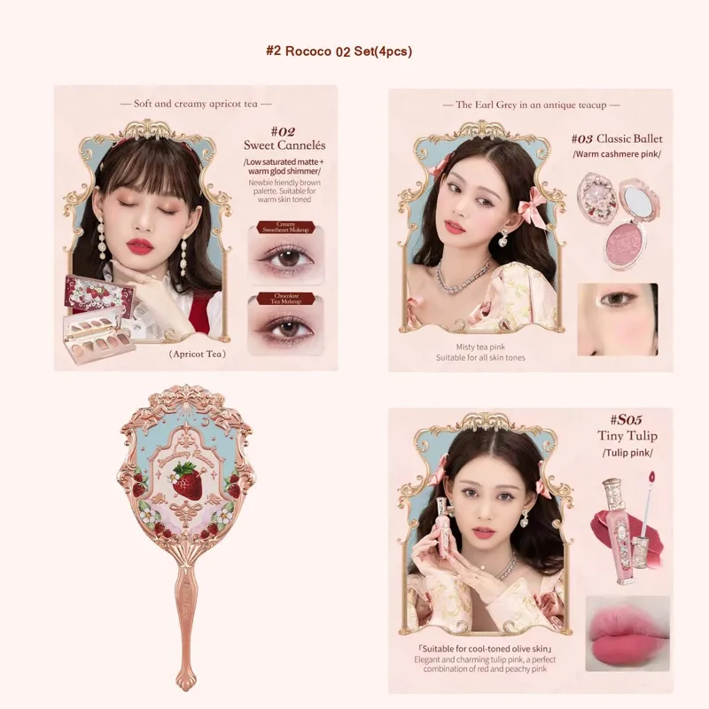 Flower Knows Full Makeup Set Strawberry Rococo Glitter Matte Lipgloss Blush Power Velvet Lipstick Kit Perfume Sets — image 9