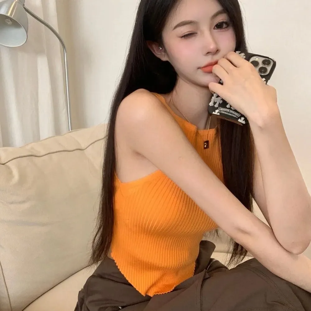 New Summer Sexy Sweet Cool Sling Temperament Slim Short Top Spice Girl Casual Sleeveless Top Street — image 4
