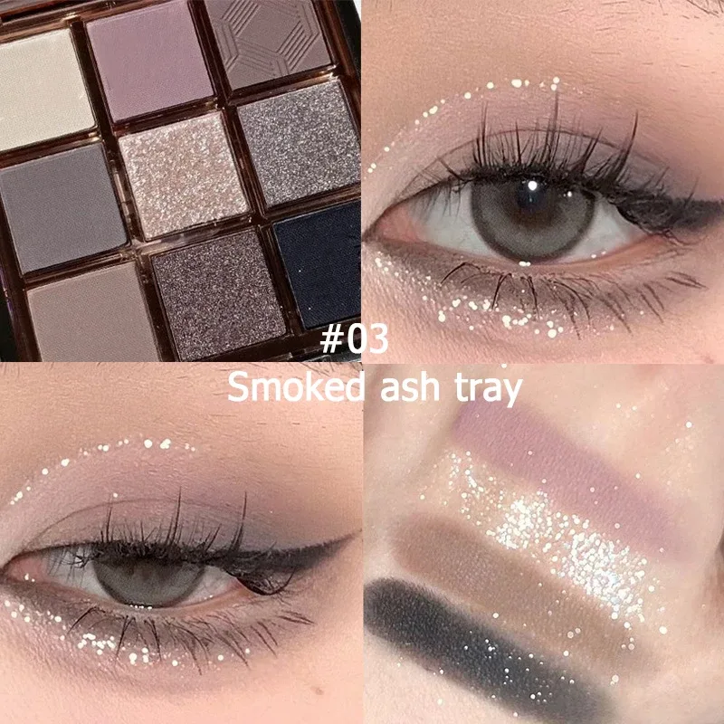 9-Color Eye Shadow Palette - Vibrant Colors Shiny Palette Waterproof and Durable Suitable for Music Festival Makeup — image 8