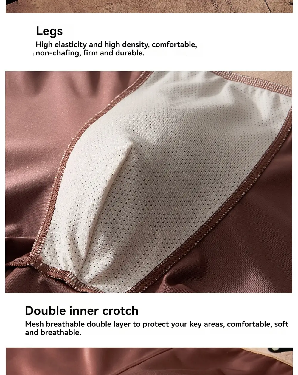 3PCS/Pack Luxury Satin-like Ice Silk Men's Panties Hygroscopic Breathable Double-layer Silk Crotch Boxer High Elastic Underpants — image 6