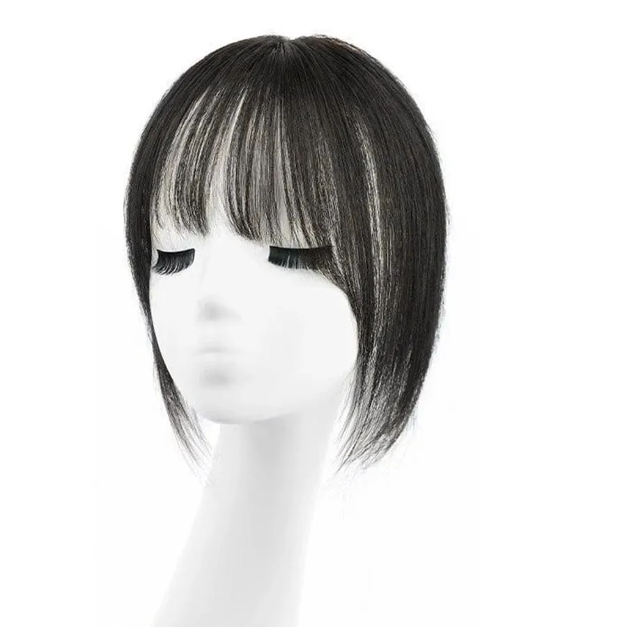 Synthesis Wig Middle-part Bangs Hair Extensions Clip In Forehead Natural Seamless French Oblique Bangs Eight-character Bangs — image 11