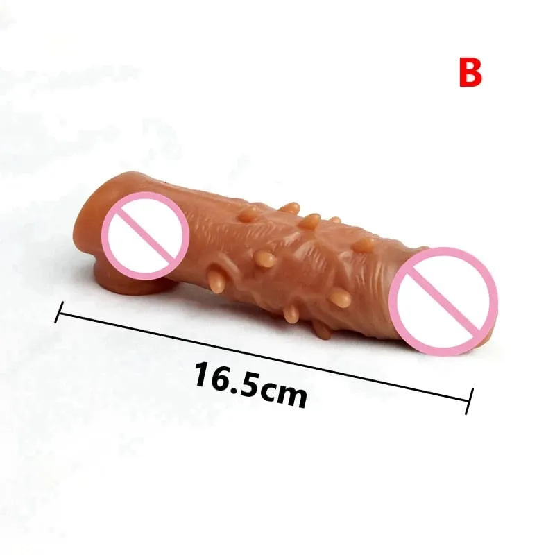 Realistisk Penis Extension Cock Sleeve Genanvendelig Silikone Penis Forstørrelse Forsinkelse Kondomer Til Mænd Dildo Enhancer Sexlegetøj Erotisk butik — image 19