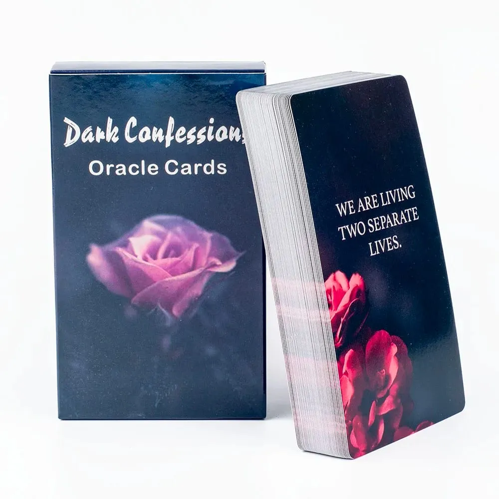 Dark Confession Oracle Cards Twin Flame Oracle Cards Love Keywords Messages Deck Dark Shadow 50Pcs Cards — image 1