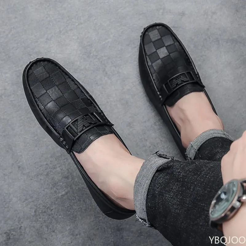 Men's Casual Shoes with New British Style Checkered Design Flat Anti Slip Cover They Are Suitable for Lazy Men's Shoes Sneakers — image 5