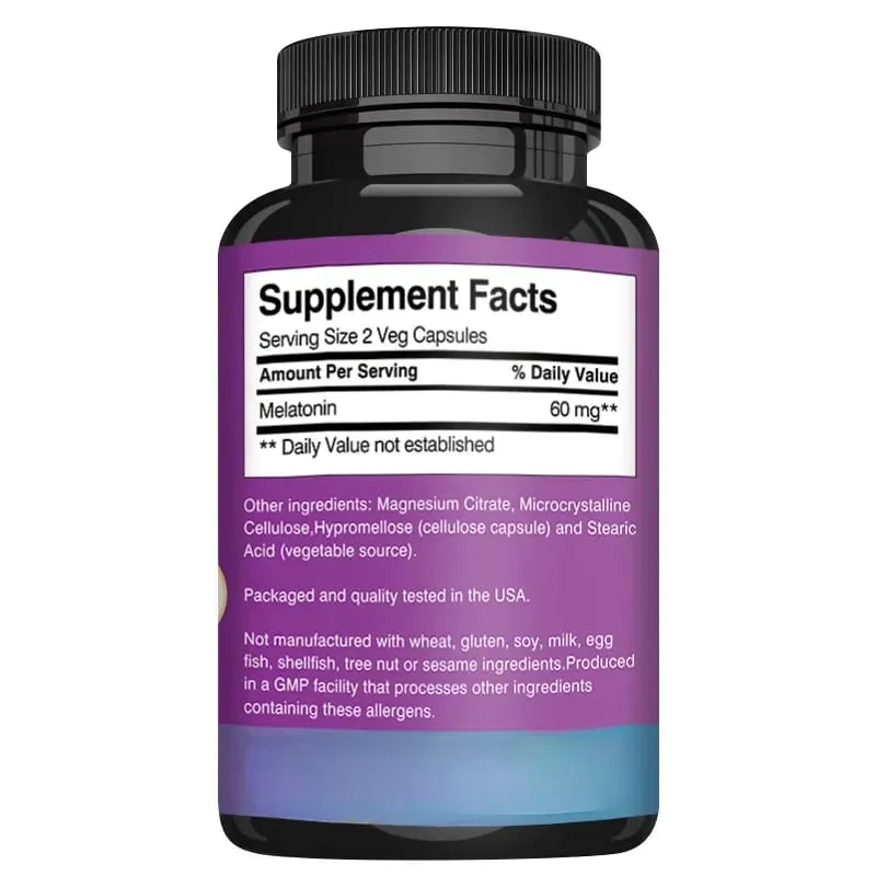 Melatonin Capsules - A Sleep Aid Help You Fall Asleep Faster Promote Sleep Health and Improve Sleep Quality