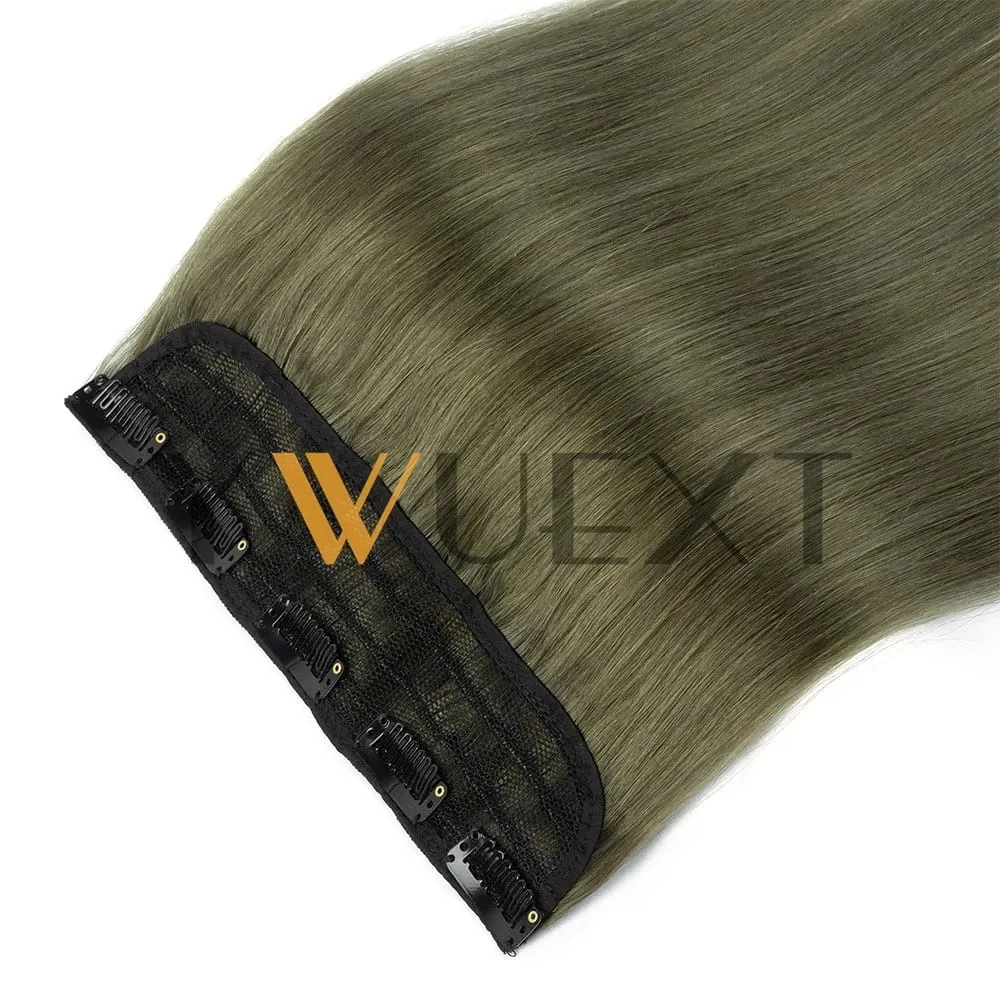 Light Weight Clip in Human Hair One Piece Fancy Colors 9 inches Width with 5 Clips Natural Straight Clip in Hairpiece 12''-20''