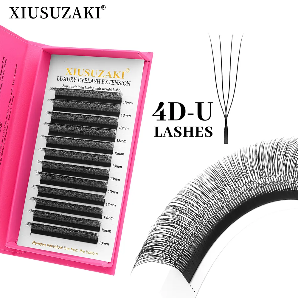U-vormige 4D Wimpers Extensies Matzwarte U 4D Wimpers Premade Fans Volume Valse Wimpers Groothandel Leveranciers Winkel