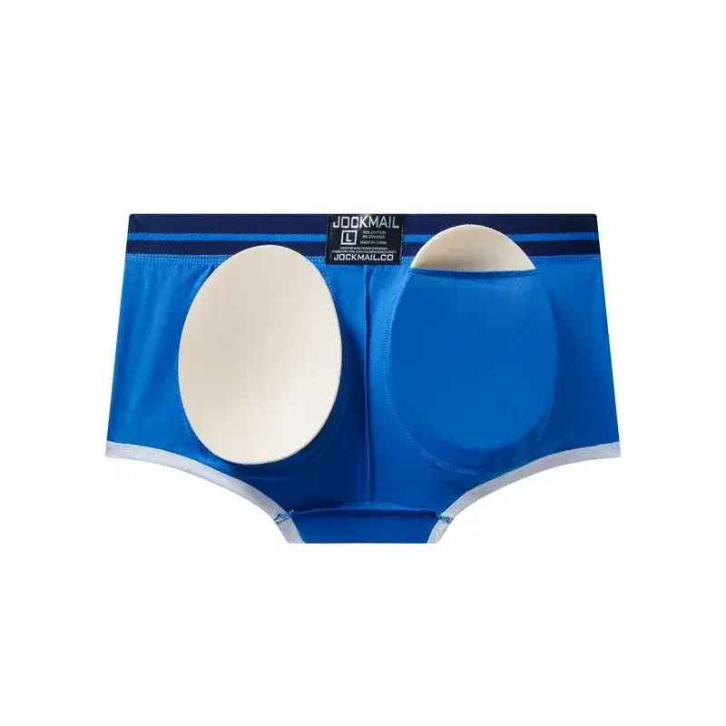 Men Trunks Built-in Fake Butt Hip Lifter Enhancer Shorts Boxer Padded Underwear Underpants Breathable with Removable Pads