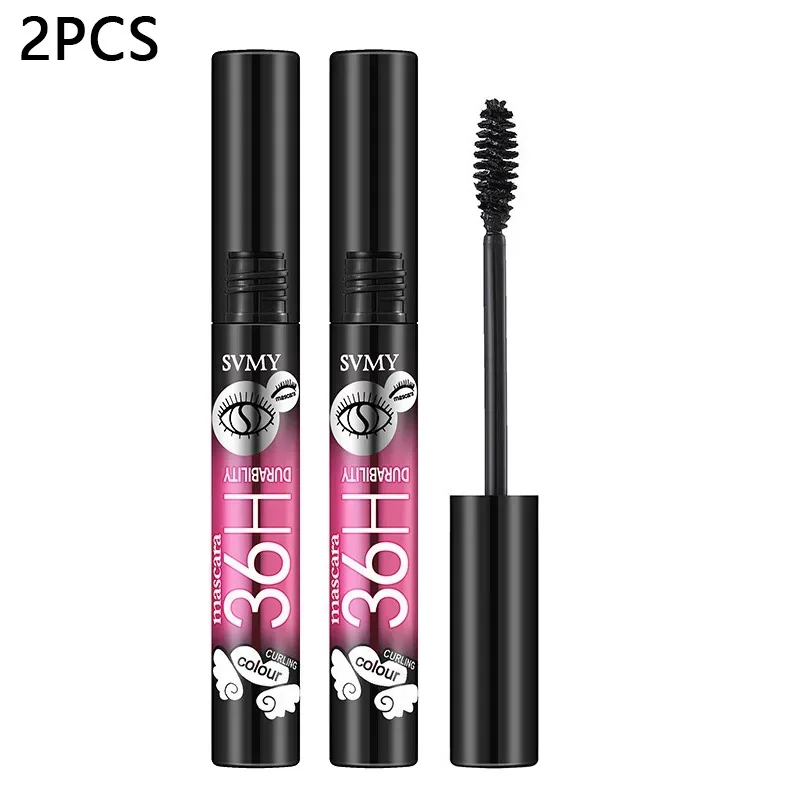 Fiber Mascara Sort Tyk Krøllet Holdbar Vandtæt Svedtæt forlængende Mascara Volumiserende Naturlig Eye Lash Extension Makeup — image 9