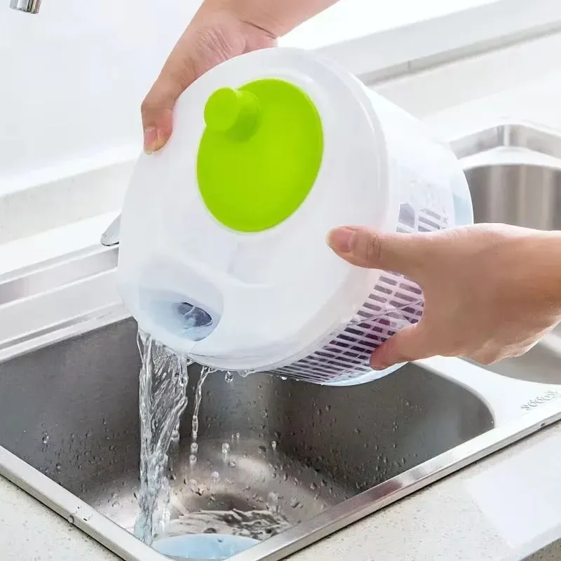 Salad Spinner Lettuce Greens Washer Dryer Drainer Crisper Strainer for Washing Drying Leafy Vegetables Kitchen Tools — image 1