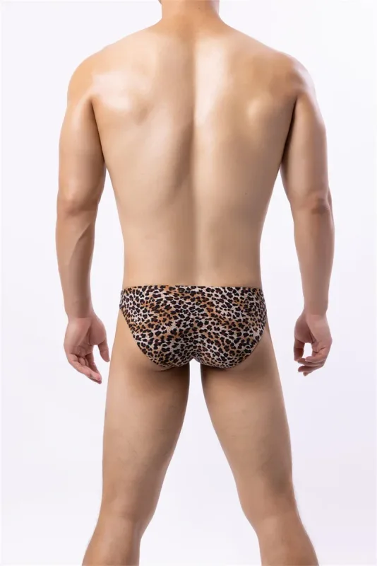 Sexy Men's Briefs Underwear Leopard Pattern Low Waist Soft Slip Briefs Lingerie Underpants Pouch Tangas Sexis De Hombre — image 9