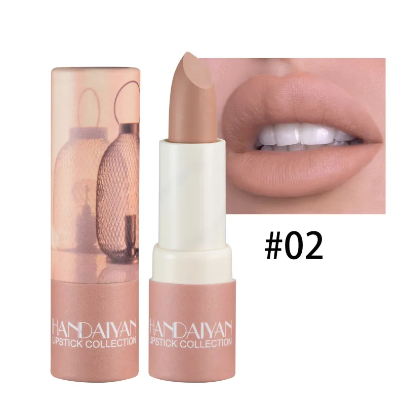 8 Colors Velvet Finish Lipstick Waterproof Long Lasting Moisturizing Non Stick Cup Nude Pink Red Lip Makeup Cosmetics — image 14