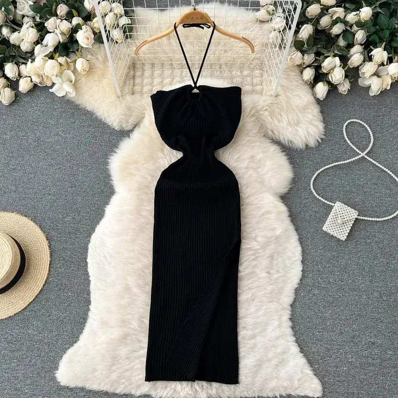 YuooMuoo Chic Mode Sexet Pakke Hofter Split Strikket Sommerkjole 2025 Kvinder Slank Elastik Bodycon Festkjole Streetwear Outfit — image 10