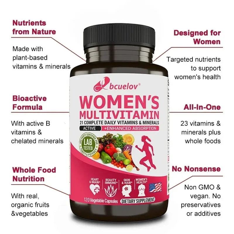 Women's Multivitamin Multimineral Supplement - Magnesium Biotin Calcium Zinc Selenium - Supports Joints Skin Nails — image 3