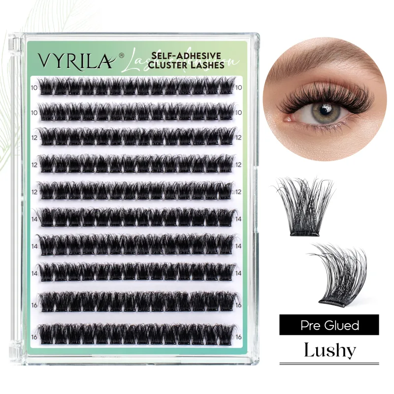 Selbstklebende Wimpern, kein Kleber erforderlich, Wimpern 10–16 mm, vorgeklebte Cluster-Wimpern, D-Locken, weiche, natürliche Wimpern zum Aufdrücken — image 11