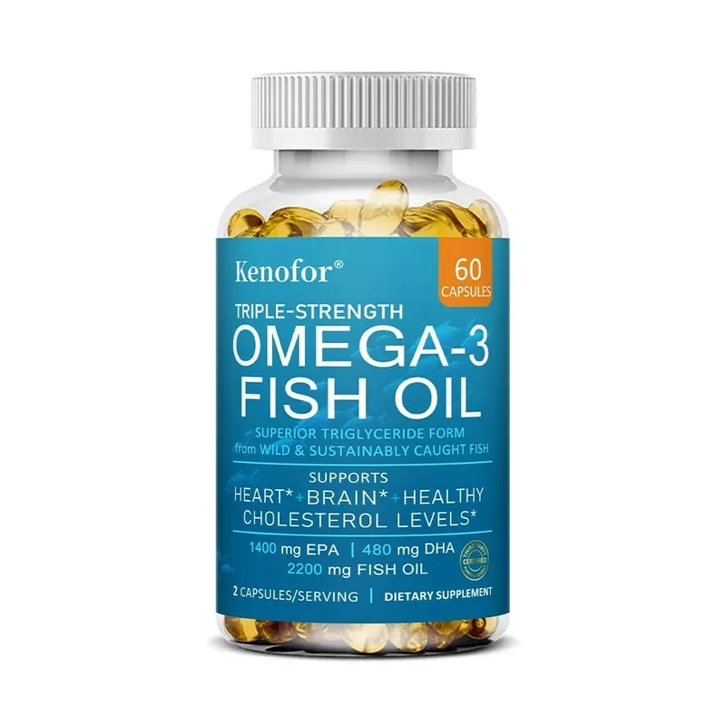 Kenofor Omega 3 Fish Oil Capusles with EPA & DHA Helps Brain Development & Cardiovascular Health for Eye and Skin Health — image 8