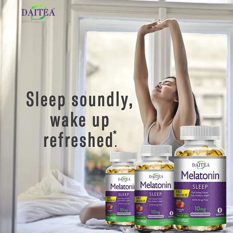 Melatonin Capsules - Sleep Aid Supplement That Helps Nourish Nerves Relieves Sleep Disorders and Improves Energy Levels — image 4