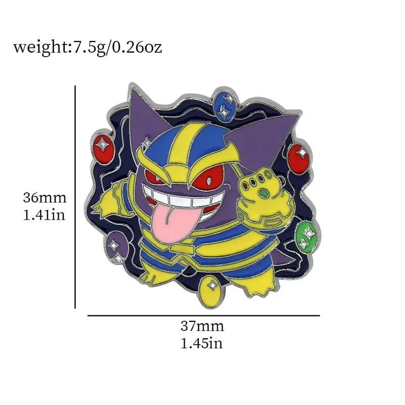 Gengar Cartoon Brooches Anime Enamel Lapel Pins for Backpack Accessories Fans Collection Brooches Gifts — image 23