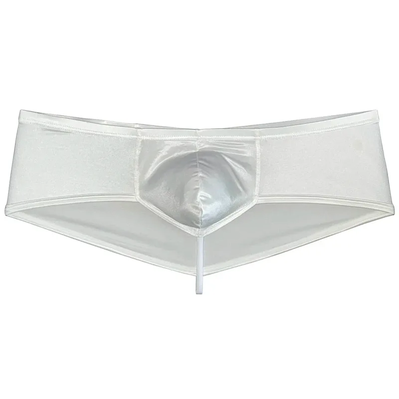 Sous-vêtements soyeux pour hommes, slip tanga coquin, brillant, aspect mouillé, slip de Bikini, solide, brillant, taille basse, slip de plage, sous-vêtement — image 6