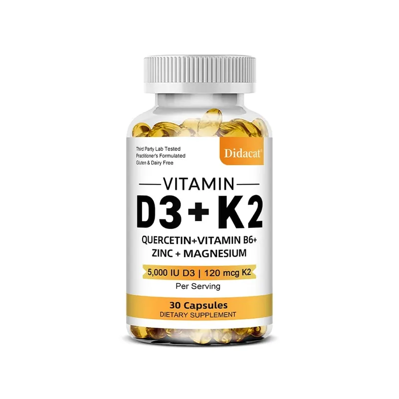 Vitamin D3 5000IU and 120 Mcg Vitamin K2 Capsules for Calcium Absorption Bone Regeneration Immune Support Easy To Melt — image 9