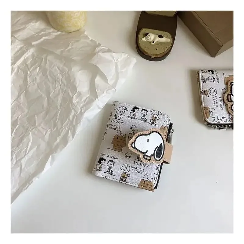 Snoopy Purse Anime Cartoon Short Coin Wallet High Value Cute Zipper Student ID Holders Multi Slot Bag Women Men Birthday Gifts — image 5