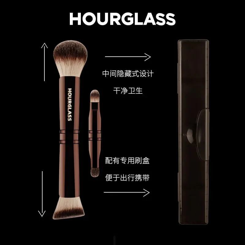 1pc Hourglass Powder Contour Makeup brushes Foundation Blusher Make up brush metal handle Concealer Bronzer high end with box — image 8