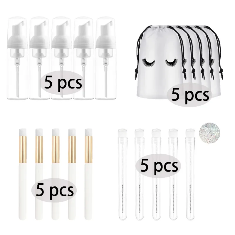 20/40 ks 60ml plastové plnitelné nepropustné lahvičky s prázdnou pumpičkou na řasy Sada cestovního dávkovače mýdla na mýdlo na make-up — image 8