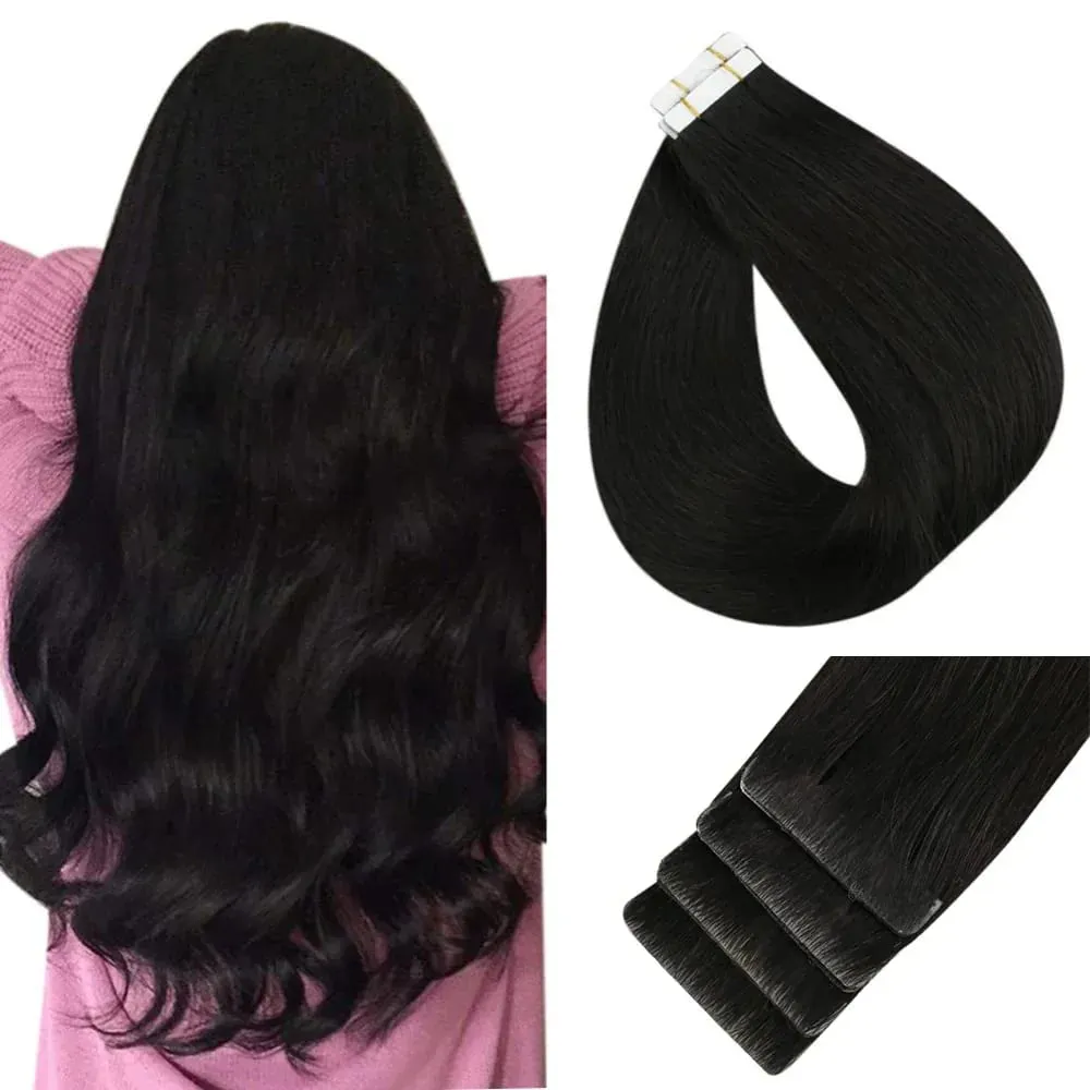Full Shine Virgin Injection Tape in Human Hair Extensions Invisible Hand Tied Tape in Hair Extension Human Hair Natural Adhesive