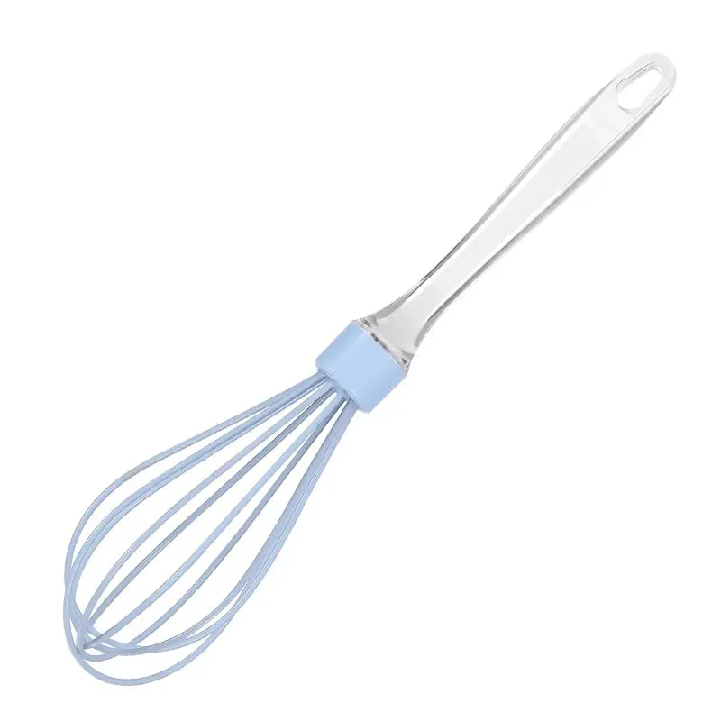 1pc 10-inch manual transparent handle silicone egg beater cake cream mixer egg baking gadget — image 11