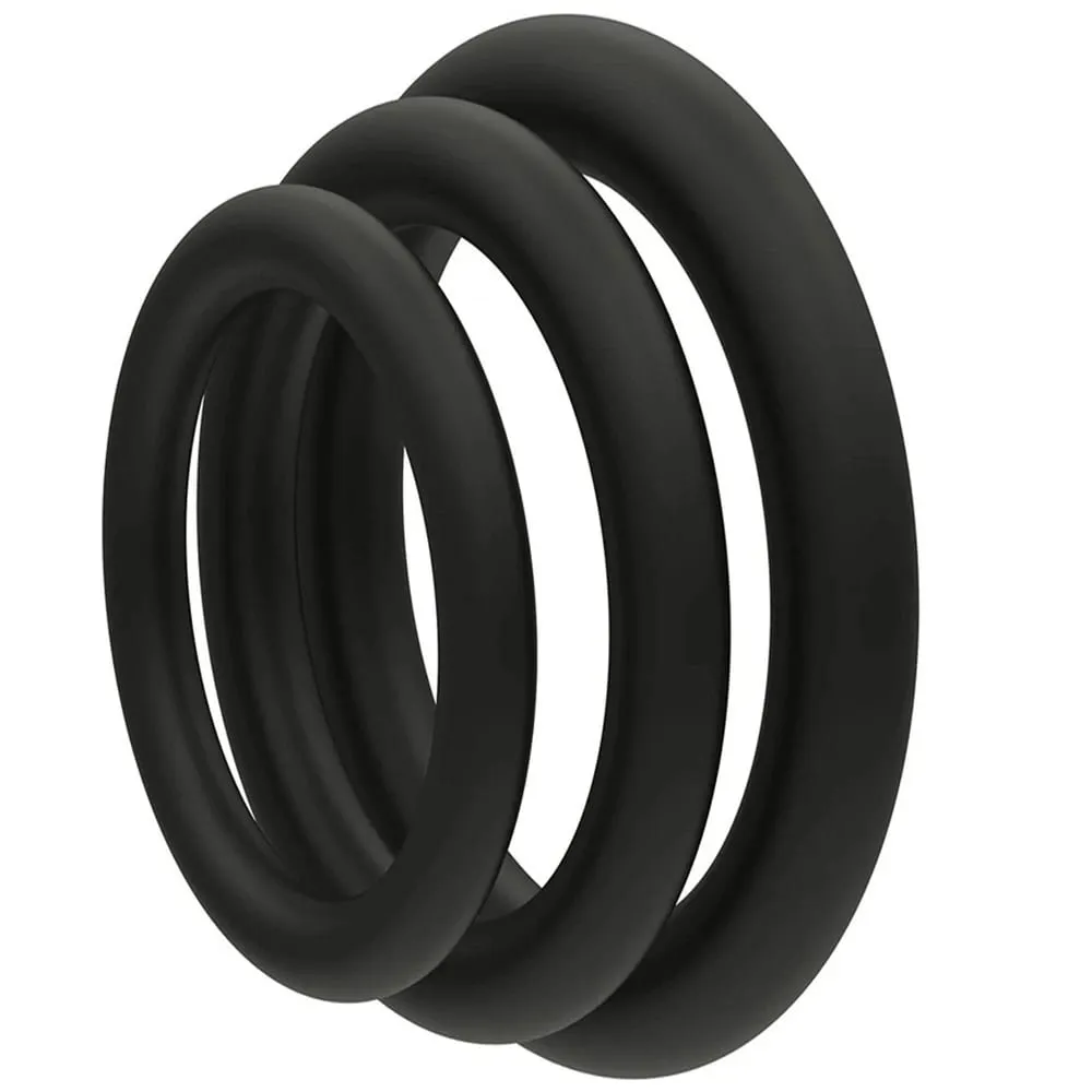 Cock Rings 3PCS Flash In The Night Lock Durable Silicone Penis Ring Sex Toys for Men Male Delay Ejaculation Scrotum Lock Ring — image 2