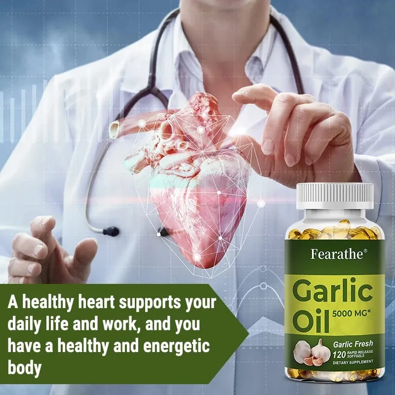 Premium Garlic Fresh 5000mg Garlic Oil Dietary Supplement for Heart Health and Circulation Support with Antioxidant NON-GMO — image 6