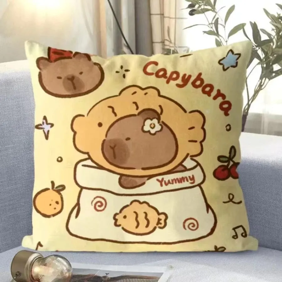 Capybara Cute Throw Pillow Cartoon Square Pillows Kawaii Anime Soft Waist Sofa Cushion Car Home Bedroom Decoration — image 5