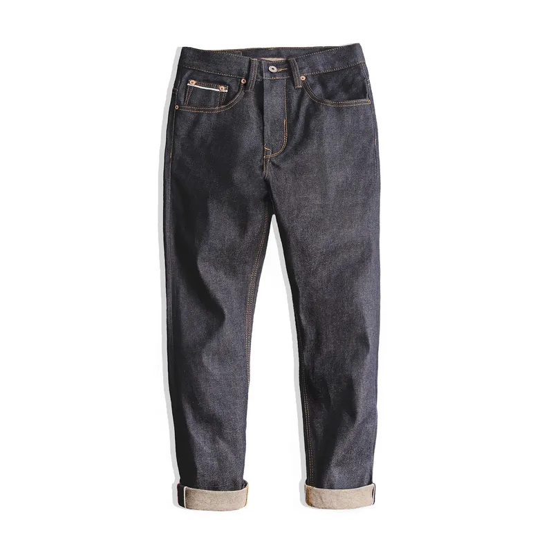 Maden Retro 11.6oz Cotton Selvedge Raw Denim Jeans Tapered Regular Fit Jeans with Zipper Fly High Quality Versatile Men's Pants — image 7