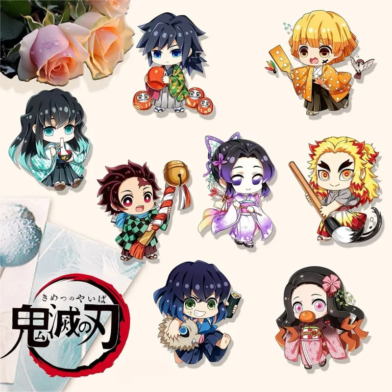 Demon Slayer Cute Q-version Brooch Kochou Shinobu Kamado Tanjirou Agatsuma Zenitsu Badge Jewelry Anime Pins Halloween
