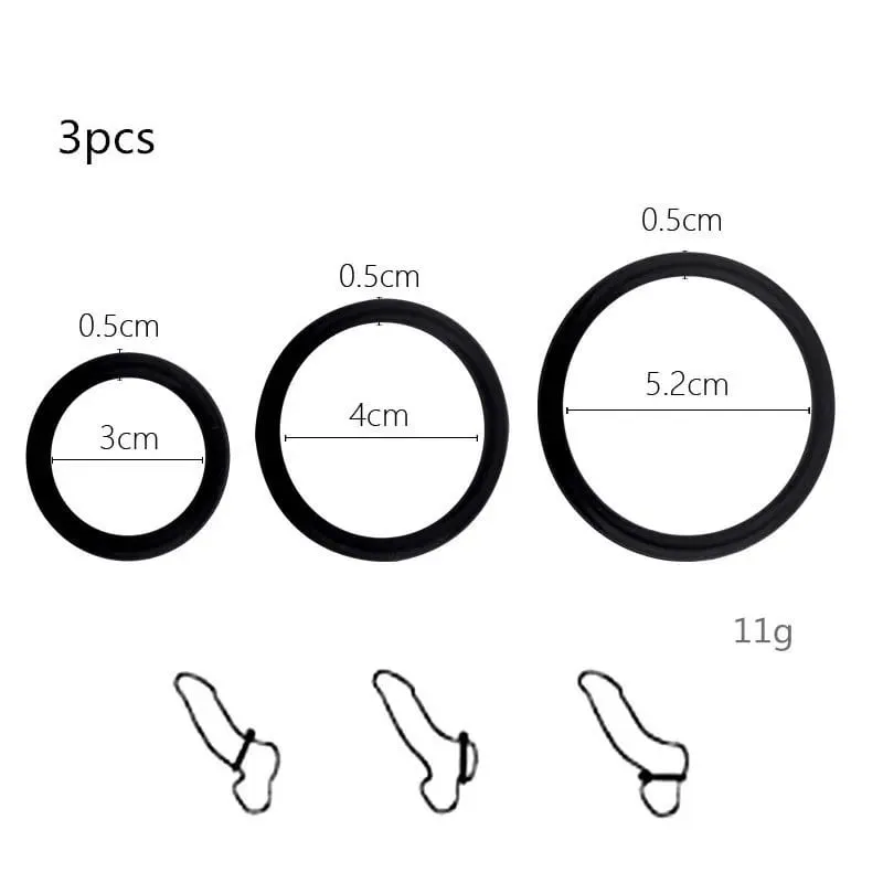 3-8 PCS Men's Silicone Cock Ring Erection Ring for Ejaculation Delay Sex Toys for Men Couples Clitoris Stimulator Penis Ring — image 3