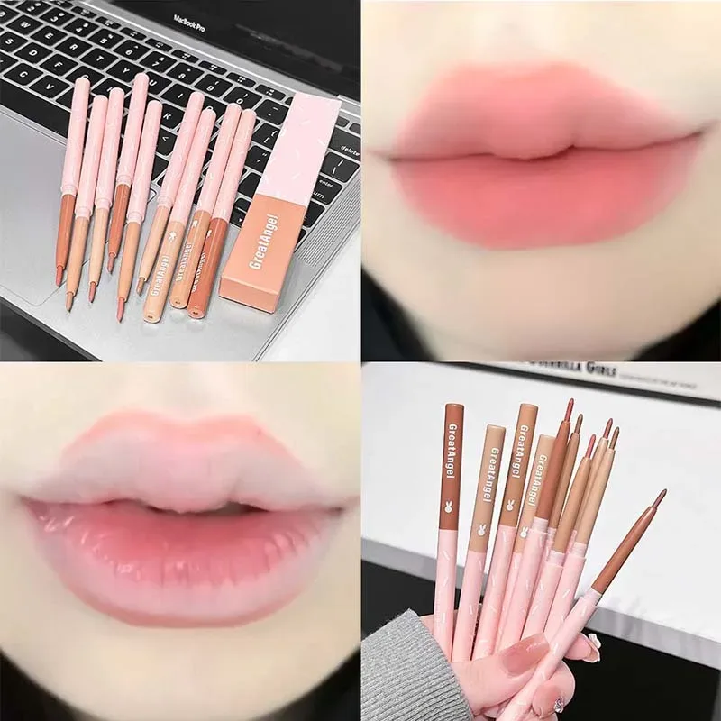 Korean Lip Liner Waterproof Matte Lip Liner Pencil Non-stick Cup Smooth Lip Contour Pen Nude Pink Brown Lip Makeup For Women — image 6