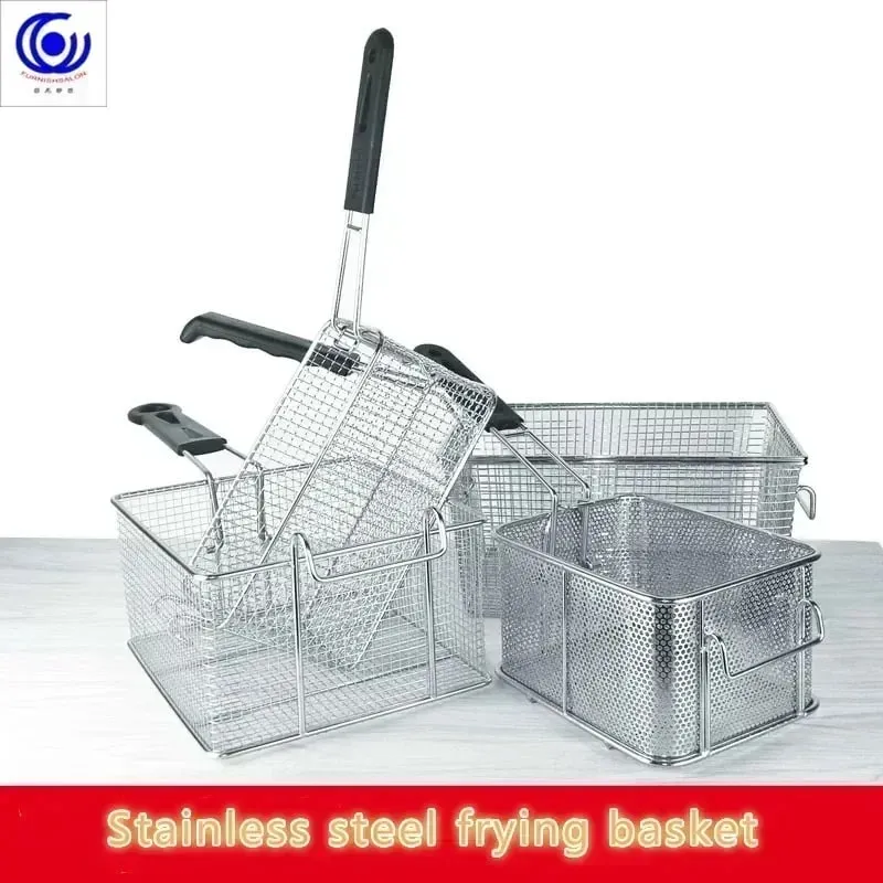 Stainless Steel Fryer Screen French Fries Frame Square Filter Net Encrypt Colander Shaped Frying Basket Fryers Meshed — image 3