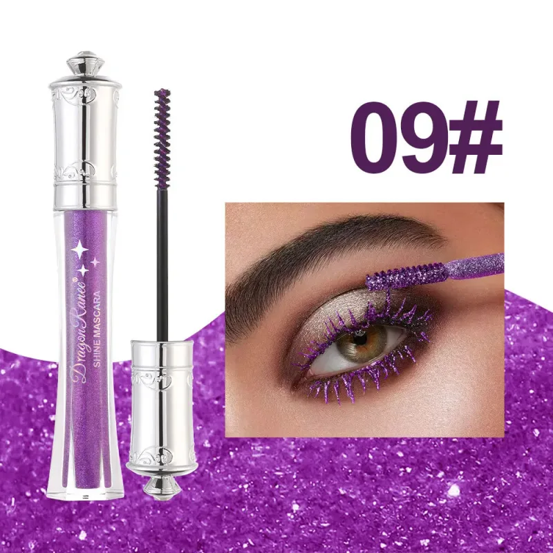 Shiny Diamond Colorful Mascara Blue Glitter Sparkling Waterproof Mascara Beauty Eyelashes Extension Quick Dry Shimmer Eye Makeup — image 9