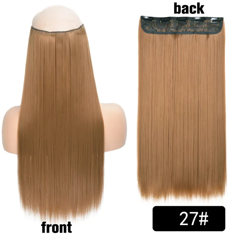 Long Straight Curly One Piece 5clips Clip-in Extensions 22Inch Heat Resistant Hairstyles Colour Mix Blonde Hair Piece For Women — image 73