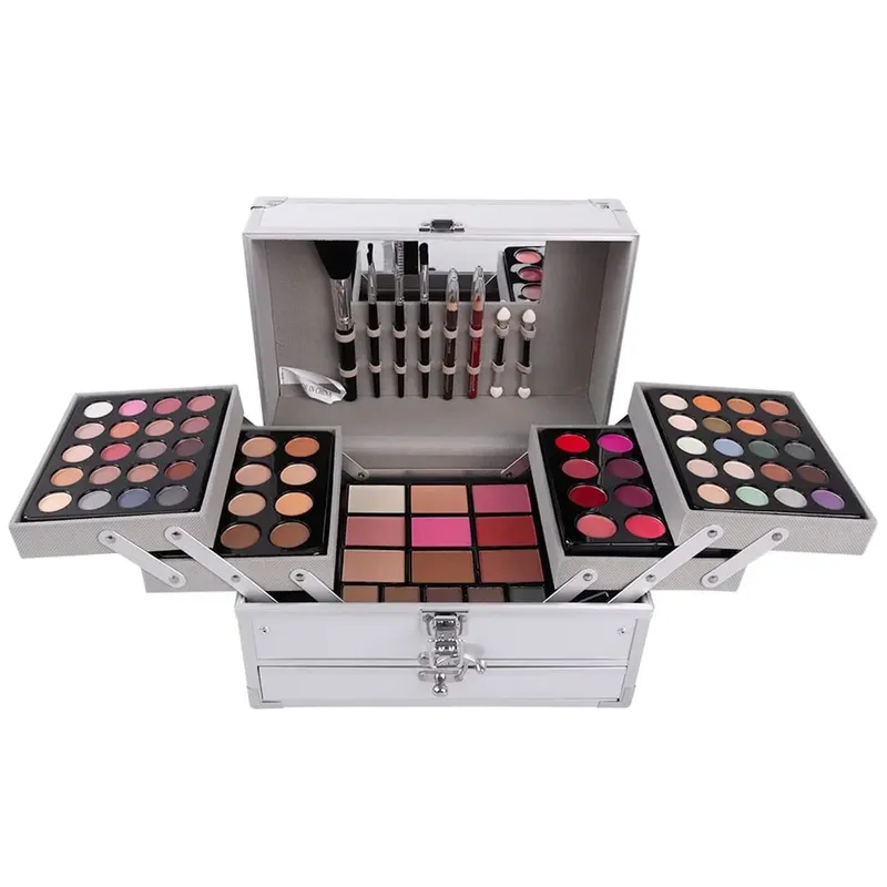 Women's All-in-One Makeup Gift Set - Face Powder Eyeshadow Palette Lipstick Makeup Brushes Highlighter Bronzer Full Kit — image 1