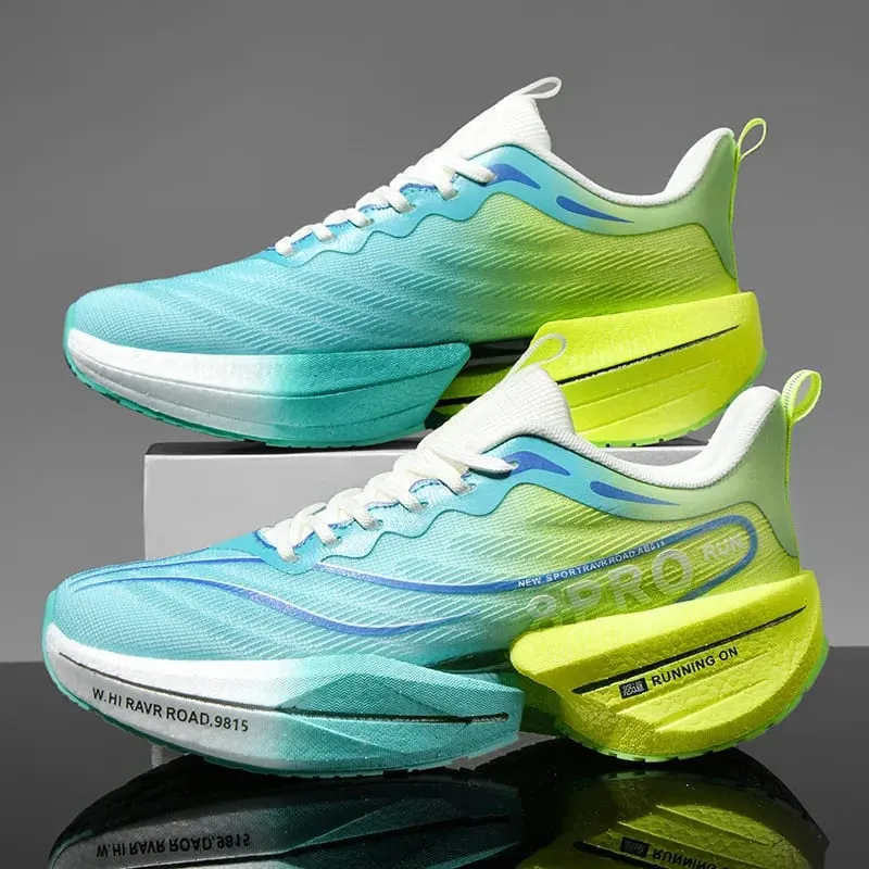 Men's Running Shoes Carbon Plate Racing Marathon Athletic Shoes Cushioned Comfortable Road Sneakers Teenage Training Shoes