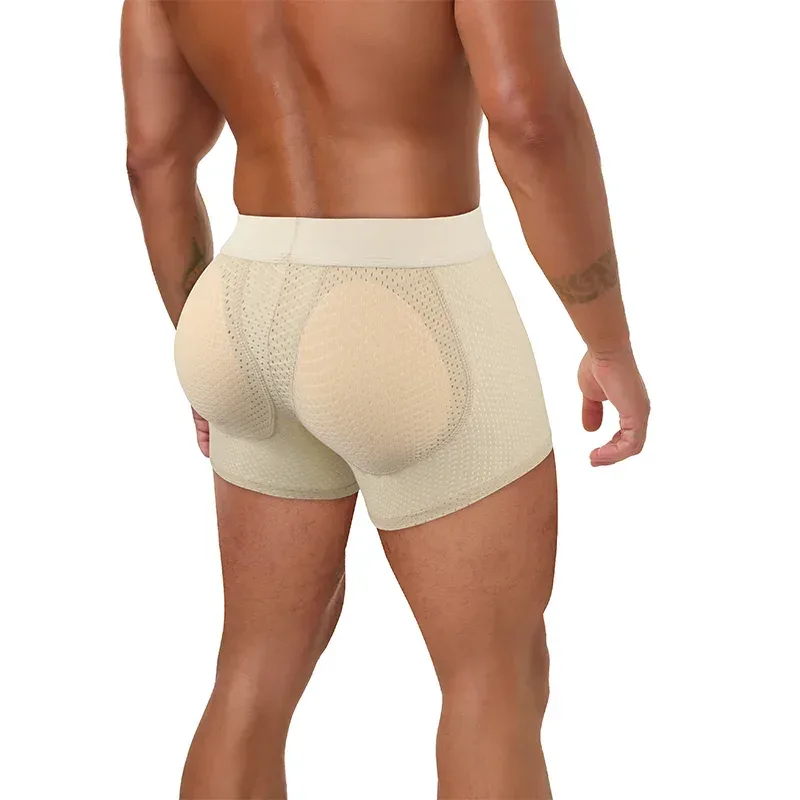 Men's Sexy Boxer Fake Butt Hip Lifter Enhancer Short Removable Padded Underwear Soft Shapewear High Stretch Underpant Mesh Brief — image 7