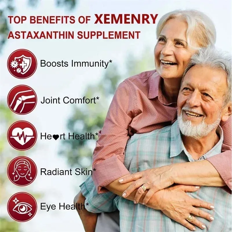 Astaxanthin Softgels 24mg - Support Skin Eye Joint Health Anti-oxidation Relieve Eye Fatigue Enhance ImmunitySupplements