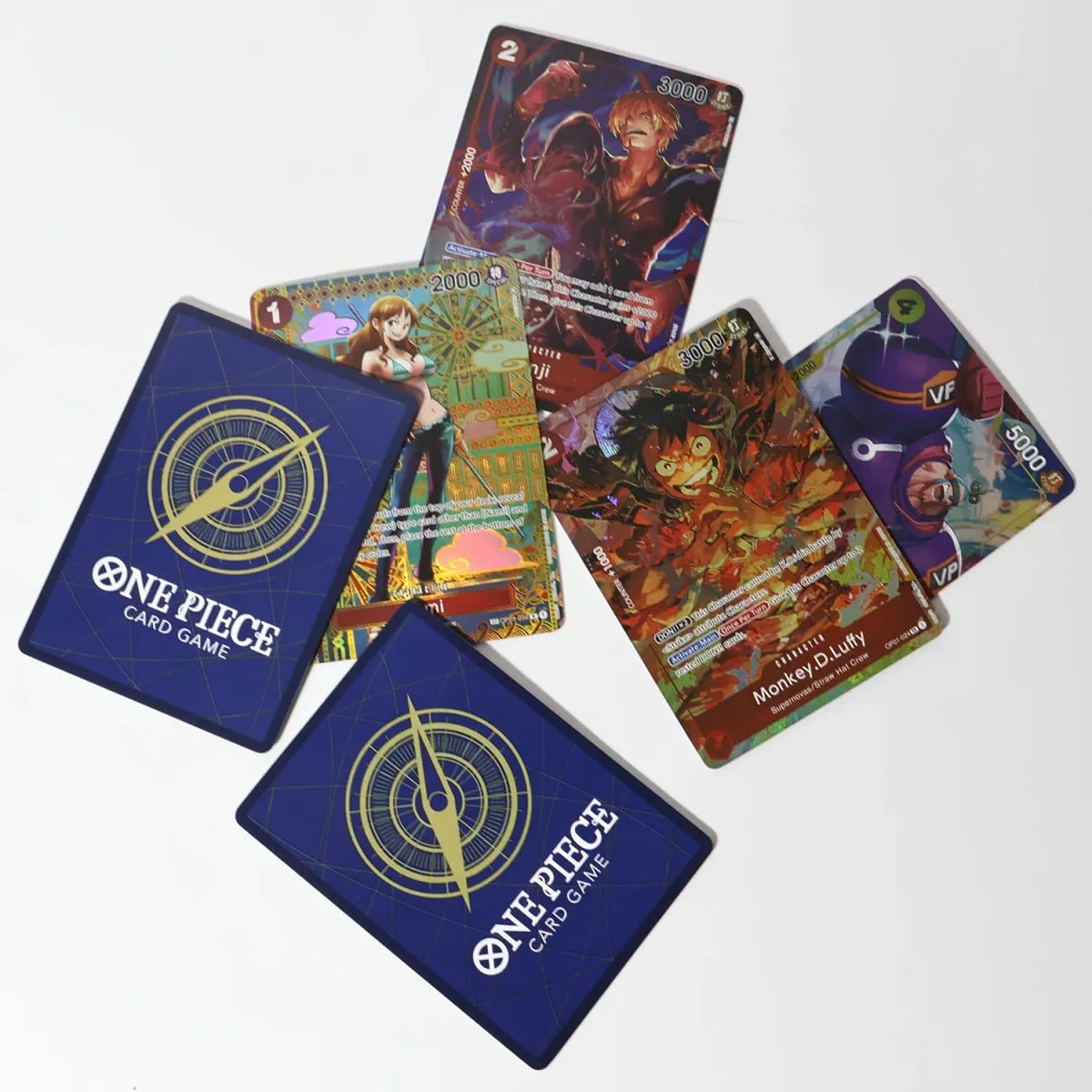 One Piece Game Cards Monkey.D.Luffy Nami Zoro Chopper. Frosted Laser Cards Blue Core Cards.OPCG Used For Game Card Collection. — image 6